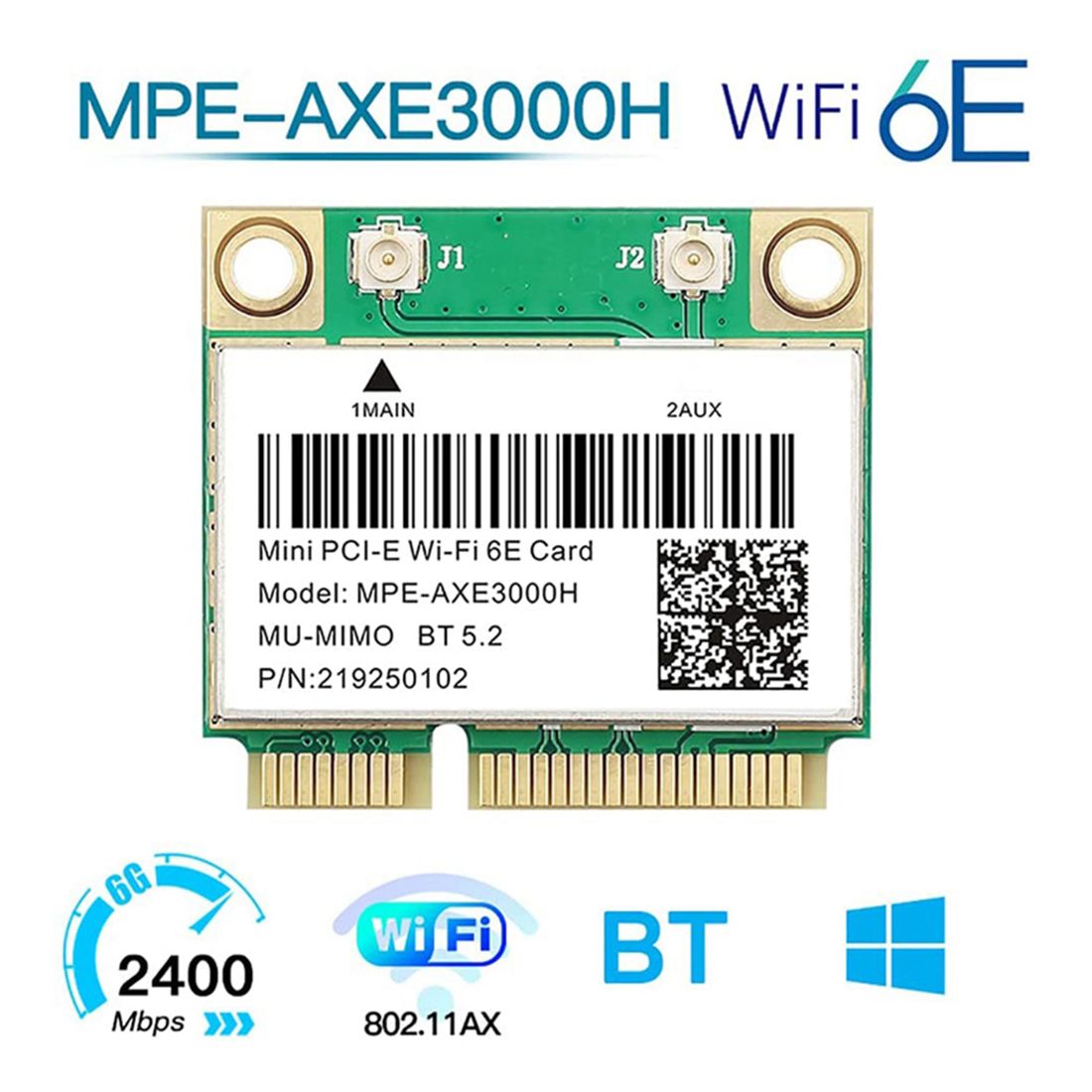 -AXE3000H 5374Mbps Wifi 6E Carte Sans Fil AX210 Mini Carte W... - 2