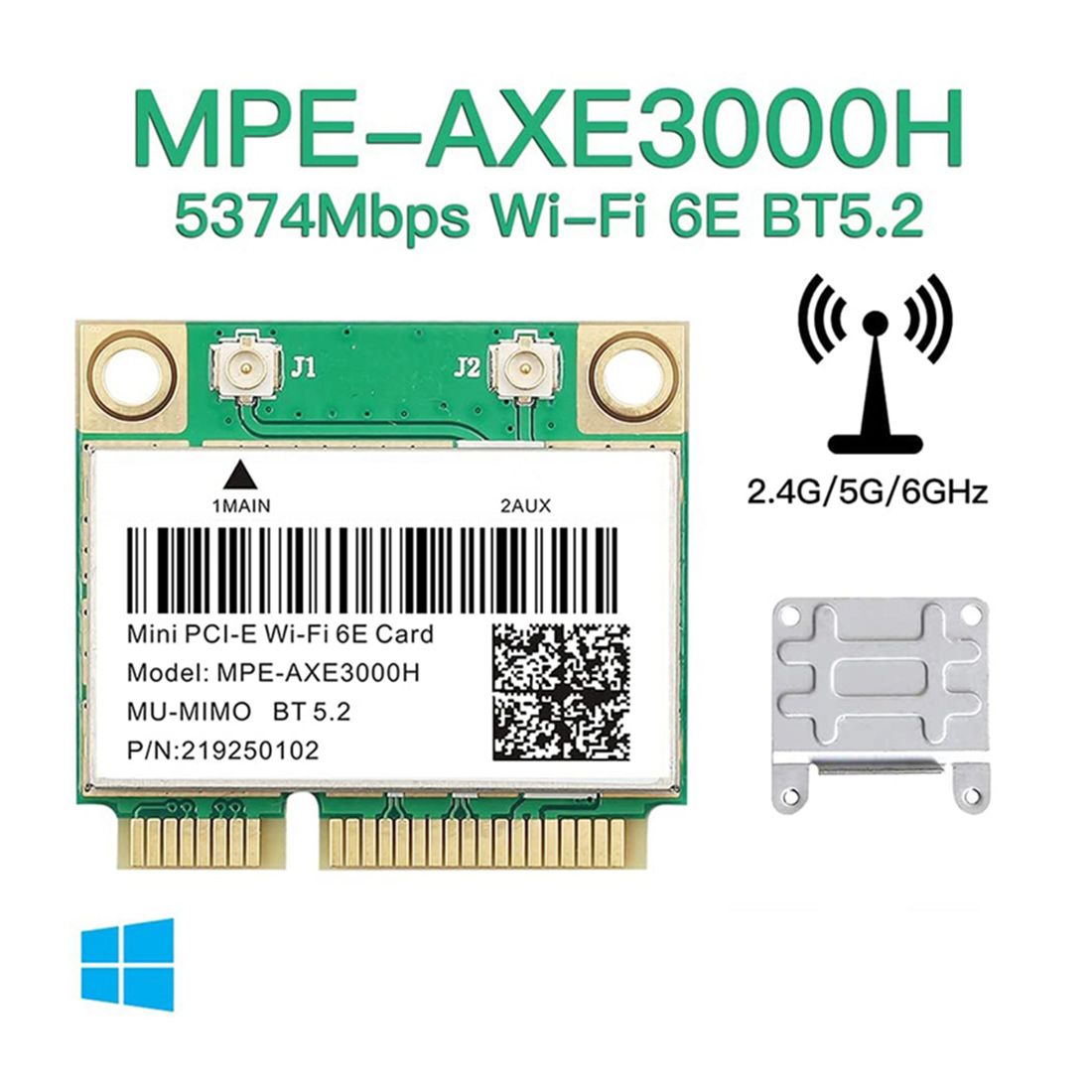 -AXE3000H 5374Mbps Wifi 6E Carte Sans Fil AX210 Mini Carte W... - 3