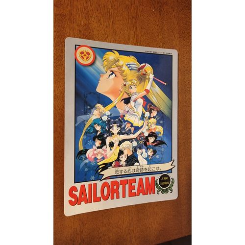 Mini Shitajiki / Moyenne Carte Plastifiée Et Cartonnée Sur La Série Sailormoon Des Années 1990, Produit Derivé Officiel Japonais.