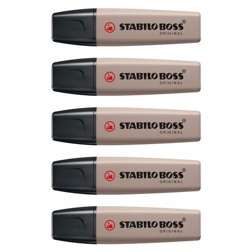 Stabilo Lot De 5 Surligneurs Boss Original Naturecolors - Gris Taupe