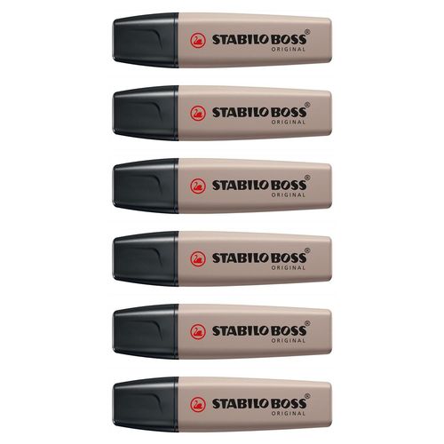Stabilo Lot De 6 Surligneurs Boss Original Naturecolors - Gris Taupe