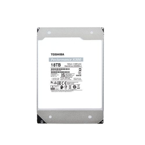Toshiba X300 Performance - Disque dur - 18 To - interne - 3.5" - SATA 6Gb/s - 7200 tours/min - mémoire tampon : 512 Mo