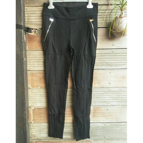 Legging Noir Avec Fausses Fermetures Taille 40
