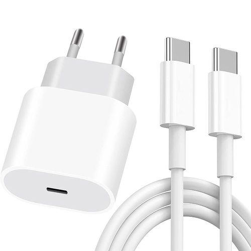 Chargeur Rapide Usb-C 25w + Câble Usb-C Vers Usb-C 20w 1m Pour Iphone 15 Pro Max / 15 Plus / 15 Pro / 15