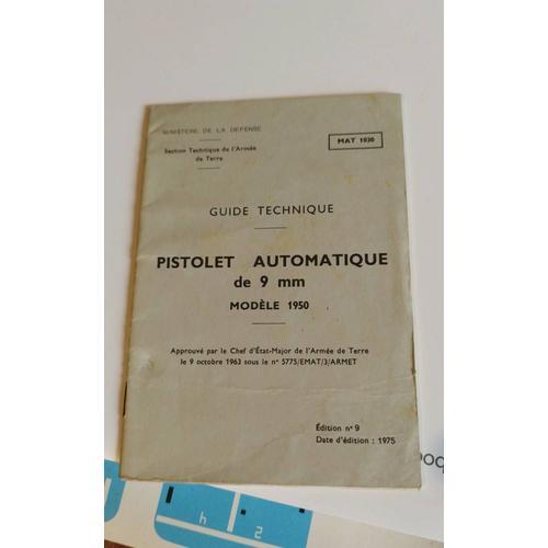 Guide Technique Pistolet Automatique De 9 Mm Modèle 1950 Mat 1030