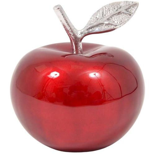 Statuette pomme rouge en aluminium Claire 13 cm