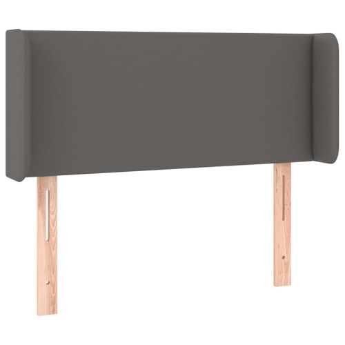 Tête De Lit Accessoire Couchage Chambre À Coucher Meuble Avec Rebord Latéral 103 X 16 X 78/88 Cm Synthétique Gris Tdl0205373