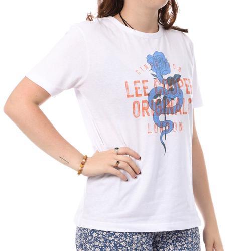 T-Shirt Blanc Femme Lee Cooper London