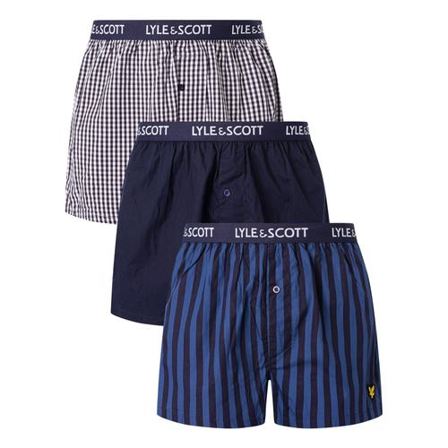 Lyle & Scott Lot De 3 Boxers Tissés Lenny, Multicolore