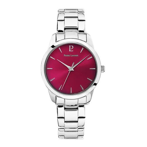 Montre Femme Pierre Lannier Roxane Acier Cadran Framboise