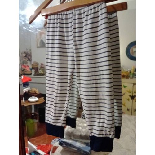 Pantalon Pyjama Rayé Marine/ Blanc 3 Ans .