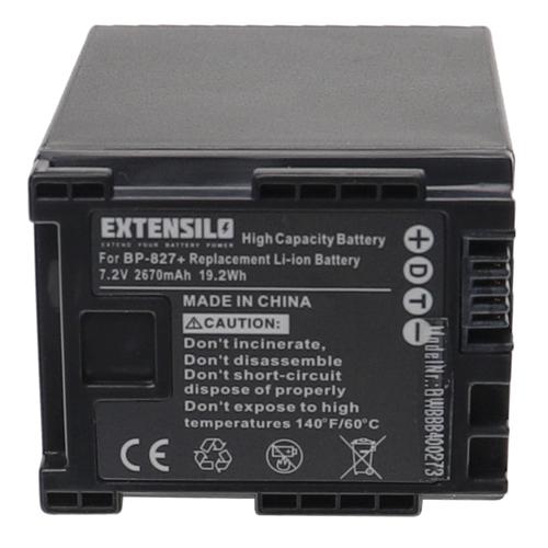 EXTENSILO Batterie compatible avec Canon Vixia FS11, FS100, HF10, HF200, HF100, HF11, HF20, FS10 caméra vidéo caméscope (2670mAh, 7,2V, Li-ion)