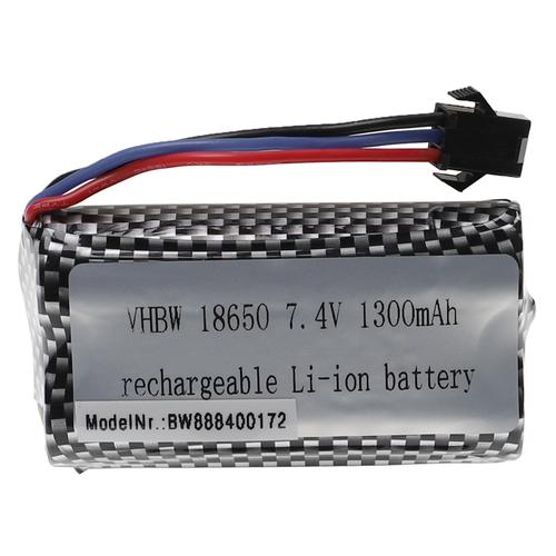 Vhbw Batterie Compatible Avec Sm-3p Connecteur Pour Modéle Rc Par Ex. Voiture De Course Avion (1300mah, 7,4v, Li-Ion, 69 X 37 X 19 Mm)-Vhbw