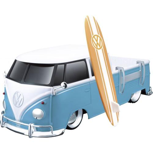 1 16 Rc - Van Volkswagen Type 2 Pick-Up Avec Surf - Bleu Et Blanc