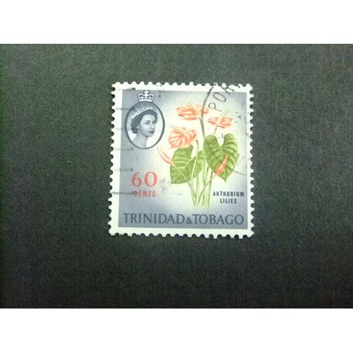 51 Trinidad Tobago Colonie Britannique 1960-1966 / Lis Anthurium, Reine Élisabeth Ii / Yvert 187 Fu