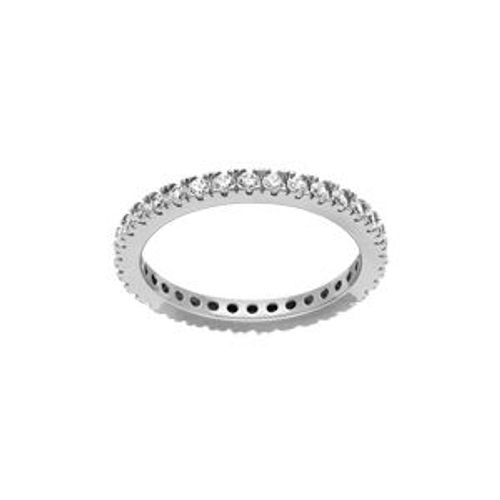 Bague Argent Rhodié Alliance Oxydes Blancs Sertis