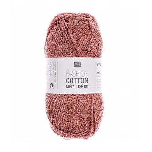 Fil À Tricoter Fashion Cotton Métallisé Dk - Rico Design 19 Rouge