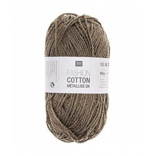 Fil À Tricoter Fashion Cotton Métallisé Dk - Rico Design 22 Vert