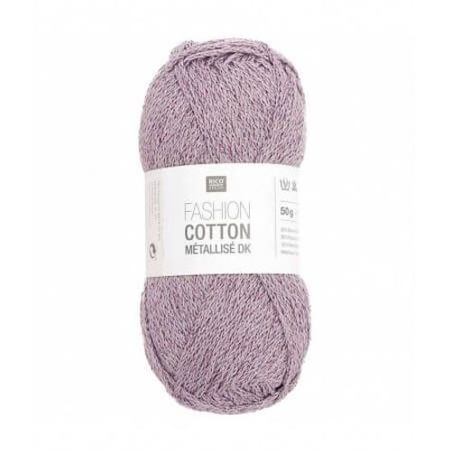 Fil À Tricoter Fashion Cotton Métallisé Dk - Rico Design 25 Violet