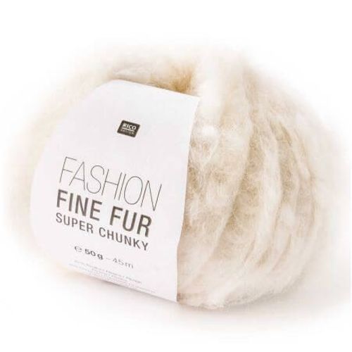 Pelote De Laine Fashion Fine Fur Super Chunky - Rico Design 01 Ecru