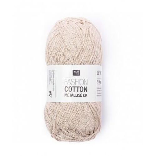 Fil À Tricoter Fashion Cotton Métallisé Dk - Rico Design 07 Rose