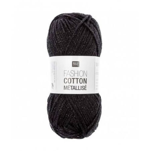 Fil À Tricoter Fashion Cotton Métallisé Dk - Rico Design 06 Noir