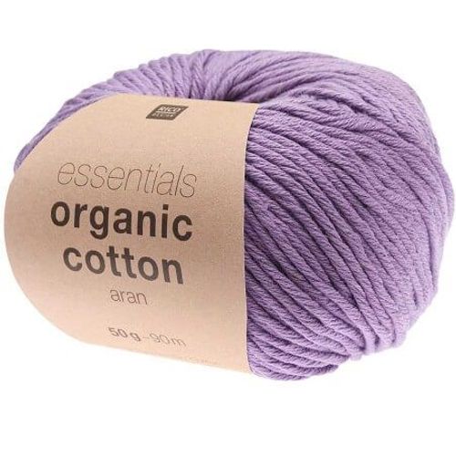 Coton À Tricoter Essentials Organic Cotton Aran - Rico Design 9 Violet