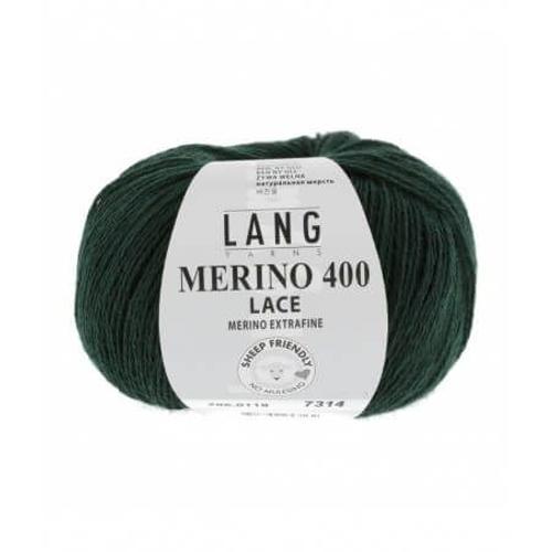 Pelote De Laine À Tricoter Merino 400 Lace - 25gr - Lang Yarns 118 Vert