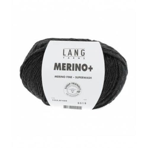 Pelote De Laine À Tricoter Merino + (Plus) - Lang Yarns Noir (105)