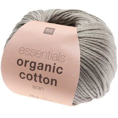 Coton À Tricoter Essentials Organic Cotton Aran - Rico Design 19 Gris