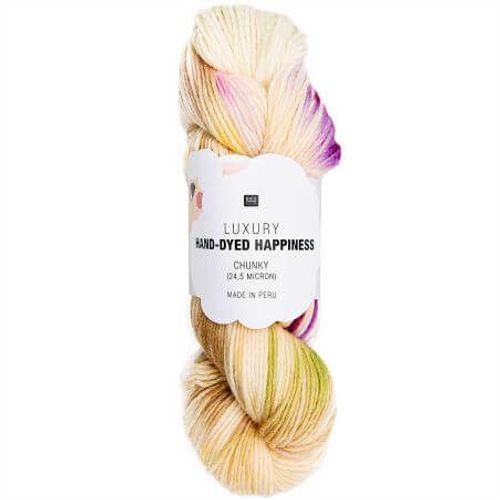 Pelote De Laine Luxury Hand-Dyed Happiness Chunky - 100gr - Rico Design 04 Vert