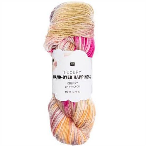 Pelote De Laine Luxury Hand-Dyed Happiness Chunky - 100gr - Rico Design 03 Rouge