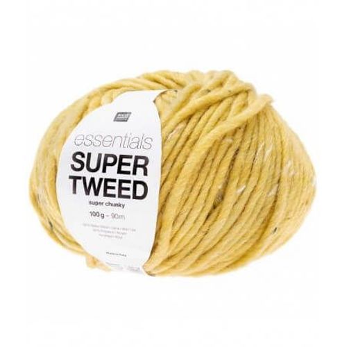 Laine À Tricoter Essentials Super Tweed Super Chunky 100 Gr - Rico Design 01 Jaune