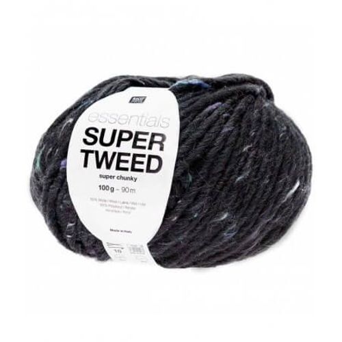 Laine À Tricoter Essentials Super Tweed Super Chunky 100 Gr - Rico Design 06 Noir