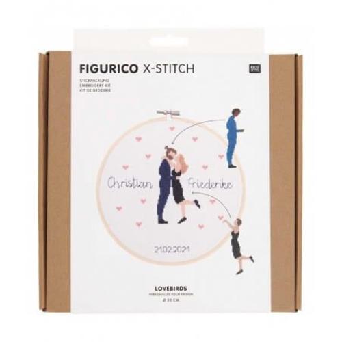 Kit De Broderie Figurico Tourtereaux - Rico Design Multicolore