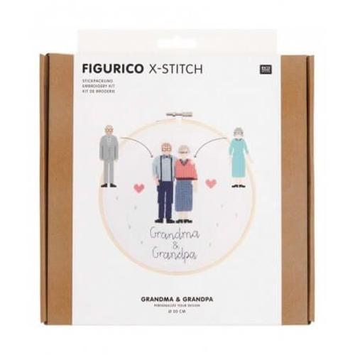 Kit De Broderie Figurico Mamie Et Papi - Rico Design Multicolore