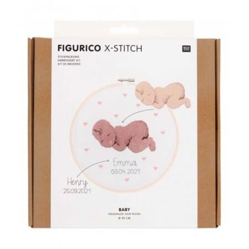 Kit De Broderie Figurico Bébé - Rico Design Multicolore