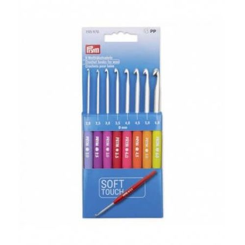 Jeu De 8 Crochets Prym Soft Touch En Plastique N° 2 À 6 - Prym