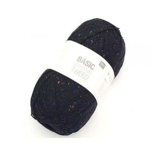 Découvrez La Polyvalence De La Pelote De Laine Basic Super Big Tweed Aran 400gr De Rico Design Noir (04)