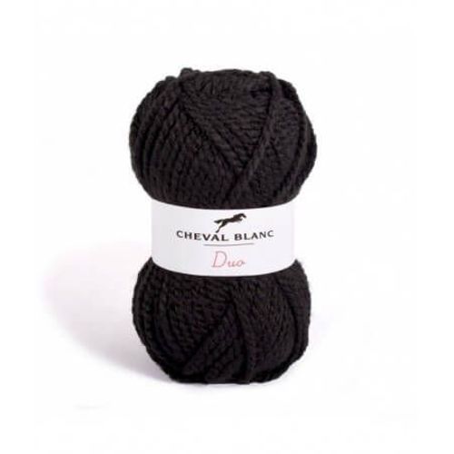 Pelote De Laine À Tricoter Duo - Cheval Blanc / Twins - By Oké ! 012 Noir