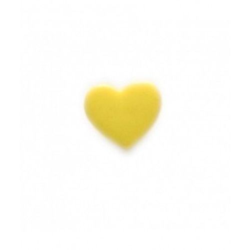 Boutons Coeur Jaune 13 Mm X 6 - Distrifil Jaune