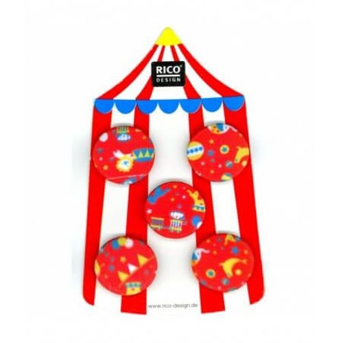 Boutons Cirque Rouge 2.5 Cm - Rico Design Rouge