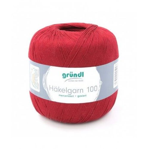 Hakelgarn 100 Fil Coton À Crocheter - Grundl - Certifié Oeko-Tex 125 Rouge