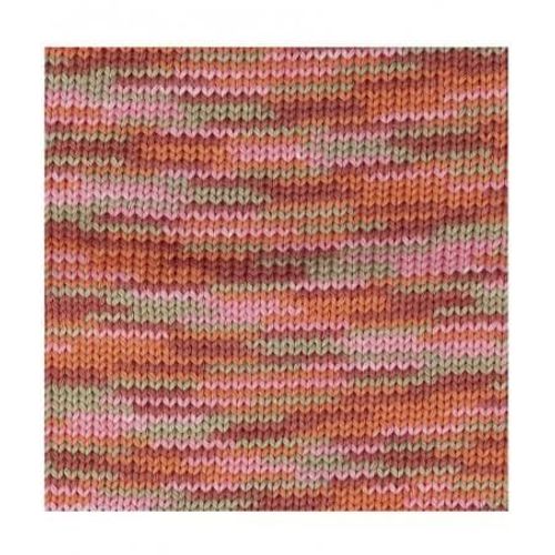 Fil À Tricoter Creative Cotton Print Aran - Rico Design Orange (036 - Orange/Rose Mix)