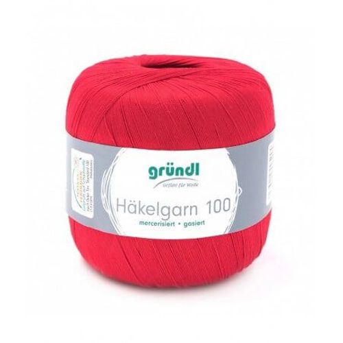 Hakelgarn 100 Fil Coton À Crocheter - Grundl - Certifié Oeko-Tex 127 Rouge