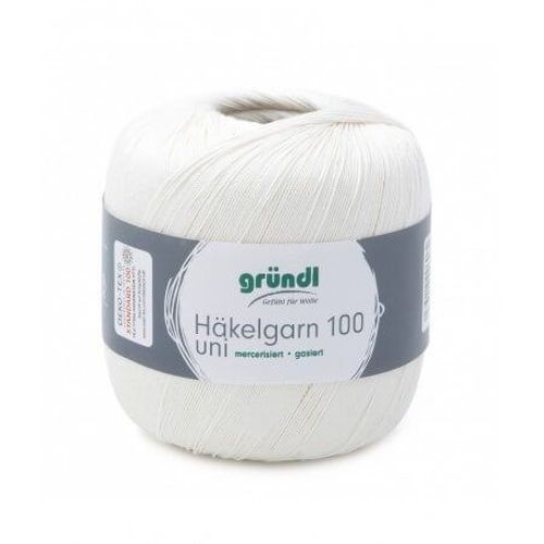 Hakelgarn 100 Fil Coton À Crocheter - Grundl - Certifié Oeko-Tex 102 Ecru