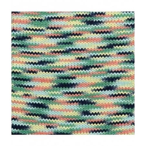 Fil À Tricoter Creative Cotton Print Aran - Rico Design Vert (023 - Bleu Marin/Vert)