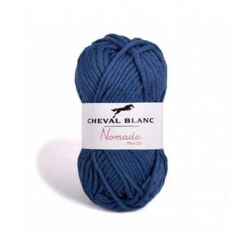 Pelote De Coton À Tricoter Nomade Mix - Cheval Blanc 307 Bleu