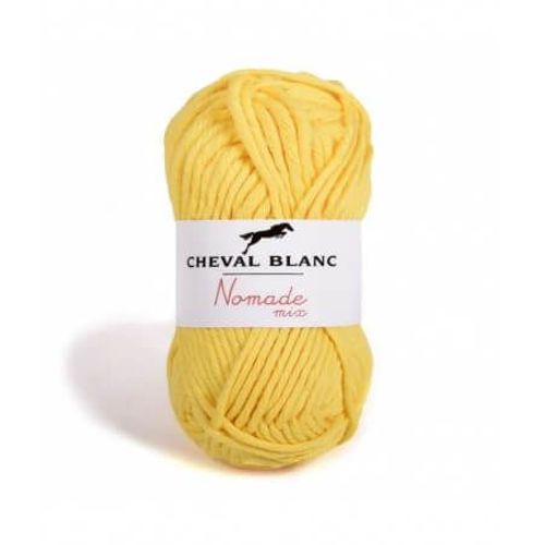 Pelote De Coton À Tricoter Nomade Mix - Cheval Blanc 051 Jaune