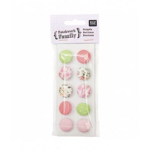 Boutons Recouverts Patchwork Family - Rico Design 081 Multicolore